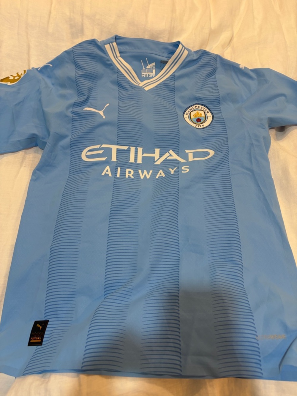Puma Light Blue Manchester City Home Jersey with White Accents